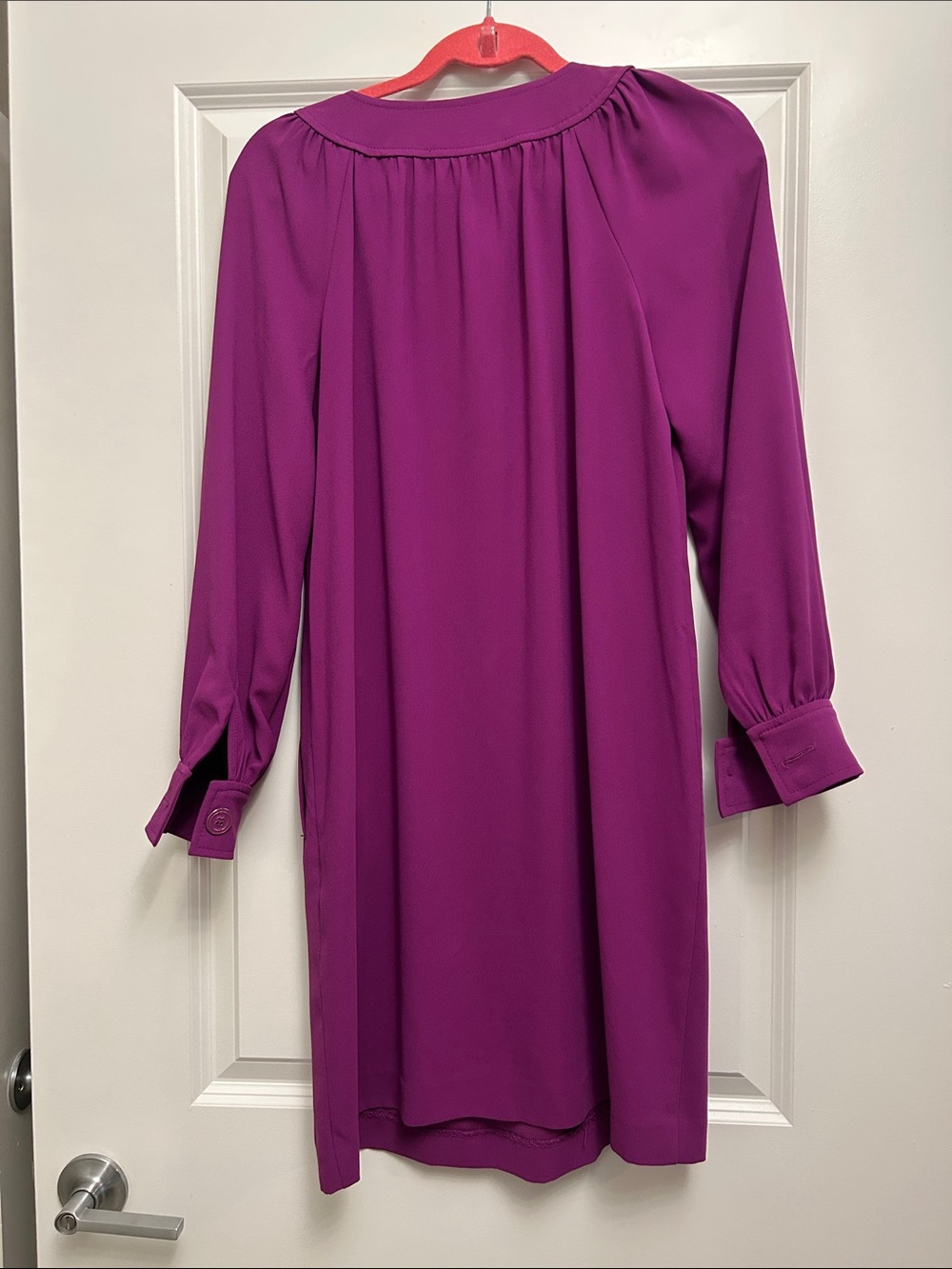 EUC Trina Turk Purple Button-Front Belted Dress - Picture 5 of 5